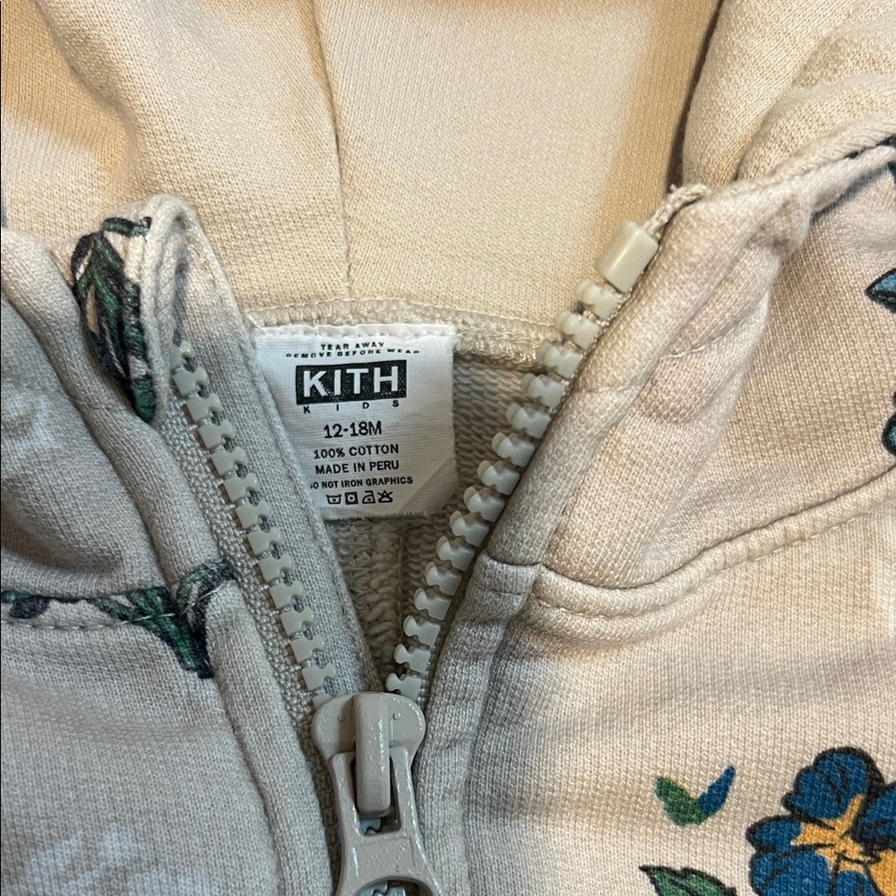 Kith RT: $70 Floral Cream Kids One Piece Coverall size 12-18 months - Picture 3 of 4